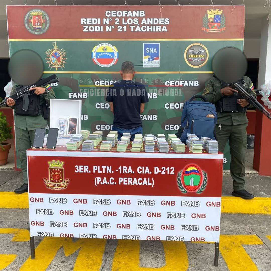 GNB incauta más de 10 mil dólares falsos a viajero en Táchira