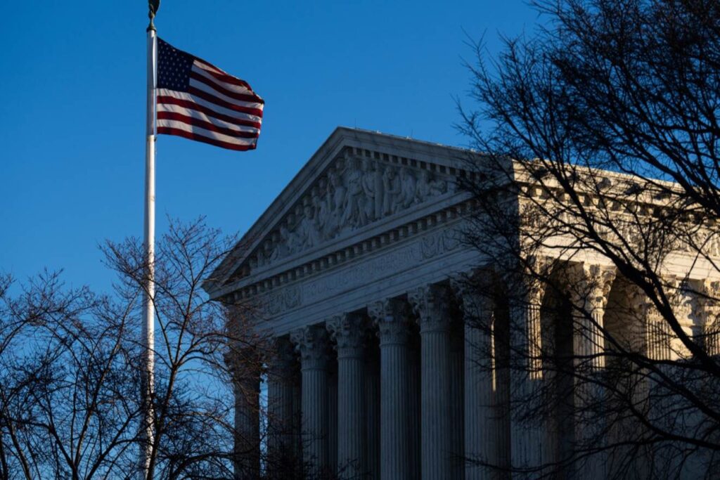 Edificio de la Corte Suprema de Estados Unidos tras el fallo contra los aranceles de Trump
