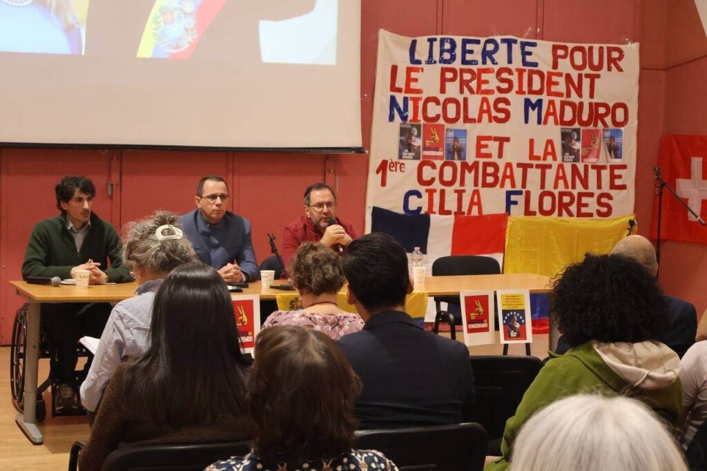 Canciller Yván Gil durante el encuentro con movimientos sociales en la sede de la ONU en Ginebra, Suiza