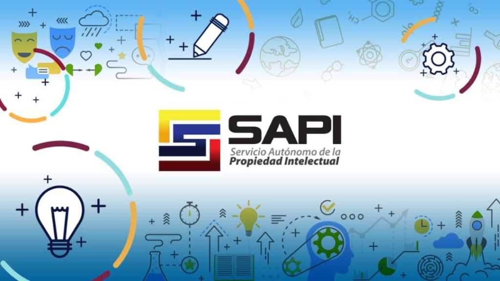 Gráficos de crecimiento de la Propiedad Intelectual en Venezuela y logos del SAPI