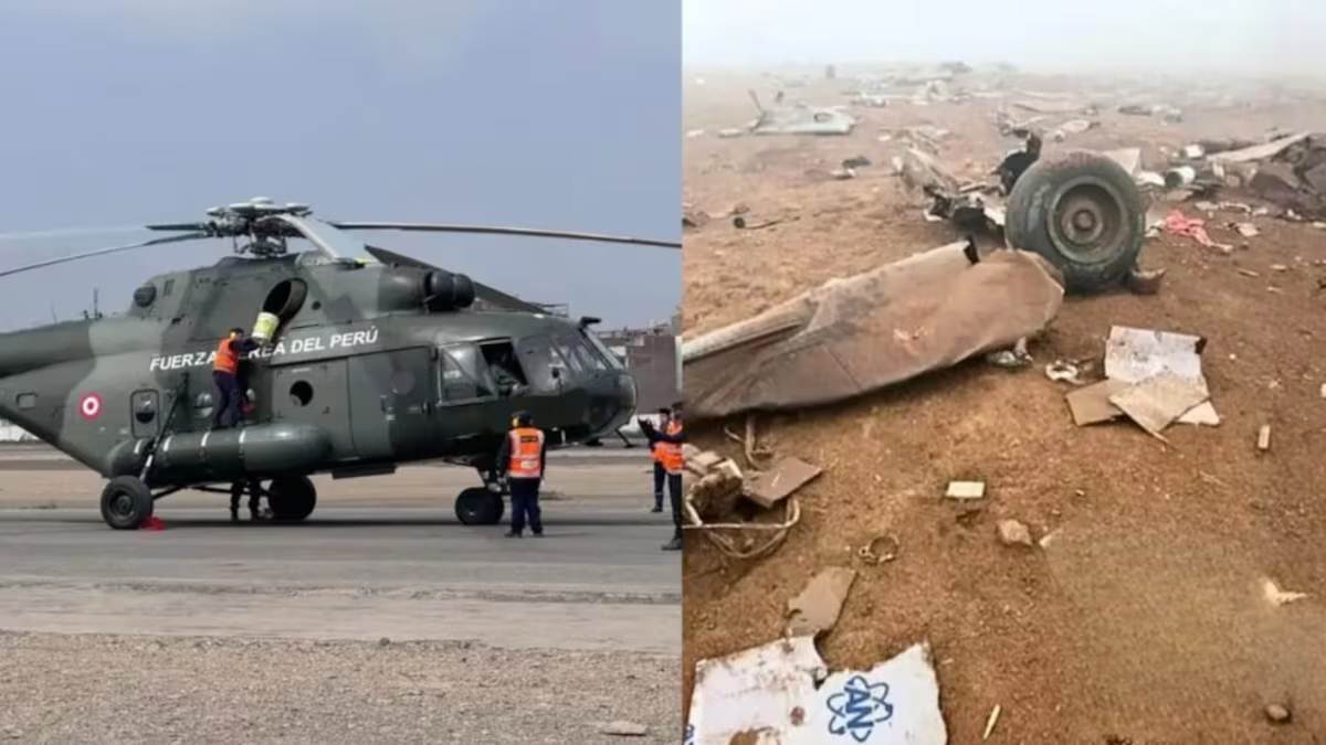Helicóptero Mi-17 de la Fuerza Aérea del Perú en operaciones de rescate