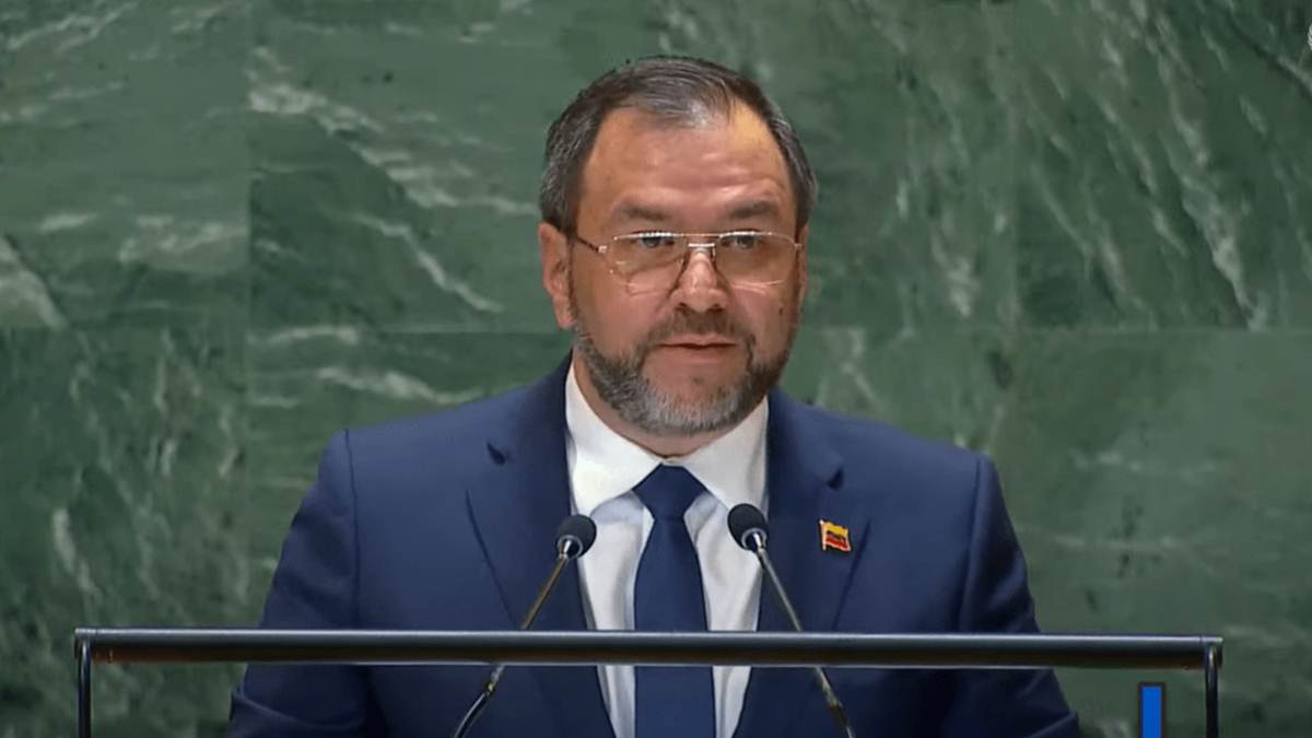 Canciller de Venezuela, Yván Gil, durante pronunciamiento oficial sobre derechos humanos
