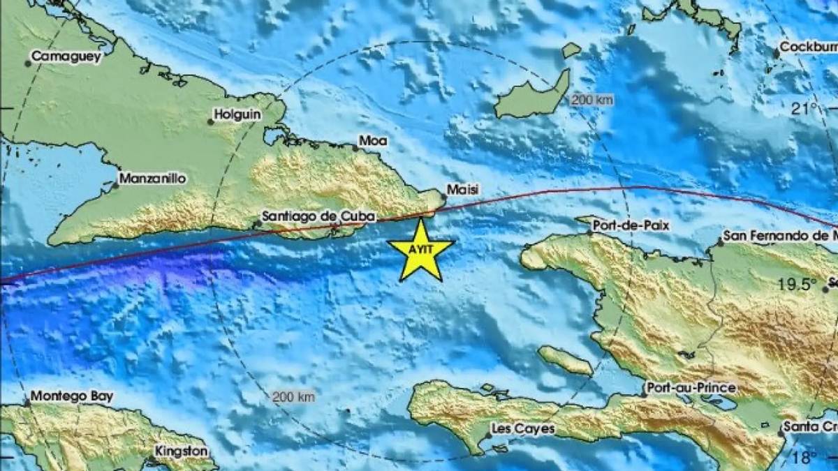 Gráfico de la falla tectónica entre la placa del Caribe y Norteamérica cerca de las costas de Cuba