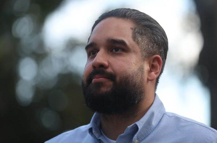 Nicolás Maduro Guerra durante un acto de apoyo en Caracas por el juicio de su padre en Nueva York