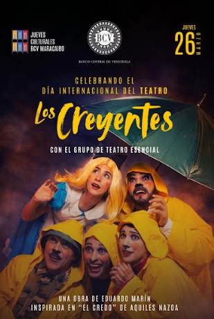 Grupo de Teatro Esencial presentando la obra Los Creyentes en el Auditorio Gastón Parra Luzardo del BCV Maracaibo