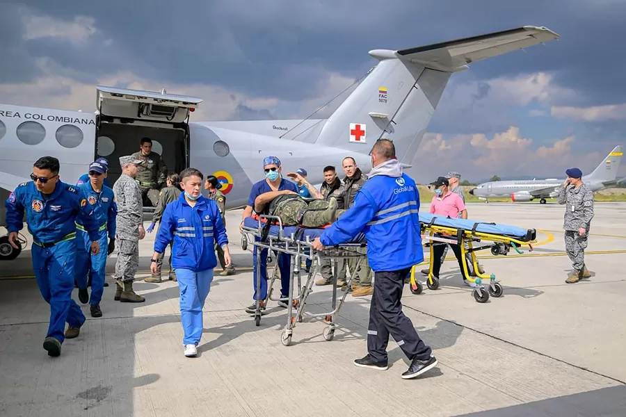 Restos del avión Hércules C-130 de la FAC accidentado en la selva de Putumayo