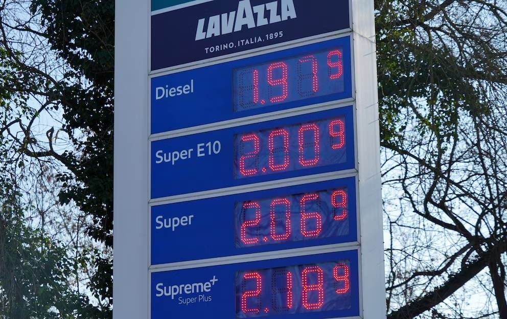 Gráfico de la caída de las bolsas europeas y aumento del precio del petróleo en marzo 2026