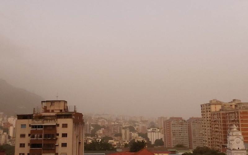 Inameh mostrando la nube de Polvo del Sahara sobre el territorio venezolano