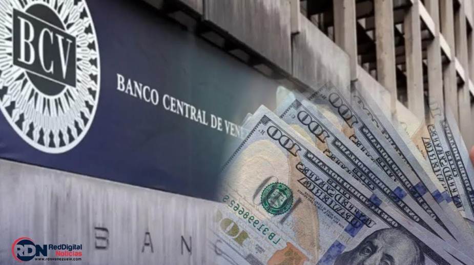 Logotipo del Banco Central de Venezuela con indicadores de tasas de cambio de divisas