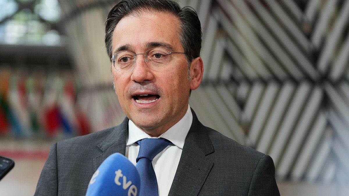 Ministro José Manuel Albares en la reunión del Consejo de ministros de Exteriores de la Unión Europea
