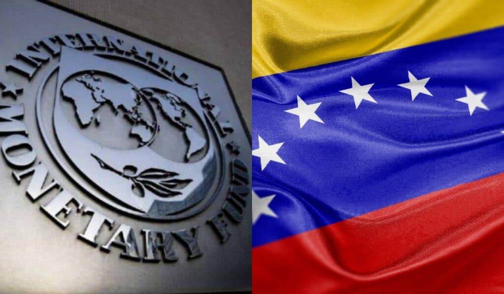 Sede del FMI en Washington y bandera de Venezuela tras el anuncio de Kristalina Georgieva