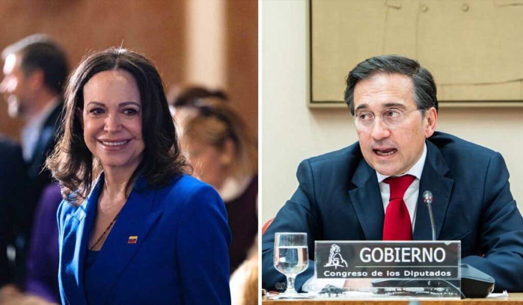 Ministro José Manuel Albares durante entrevista sobre la situación de Venezuela y María Corina Machado