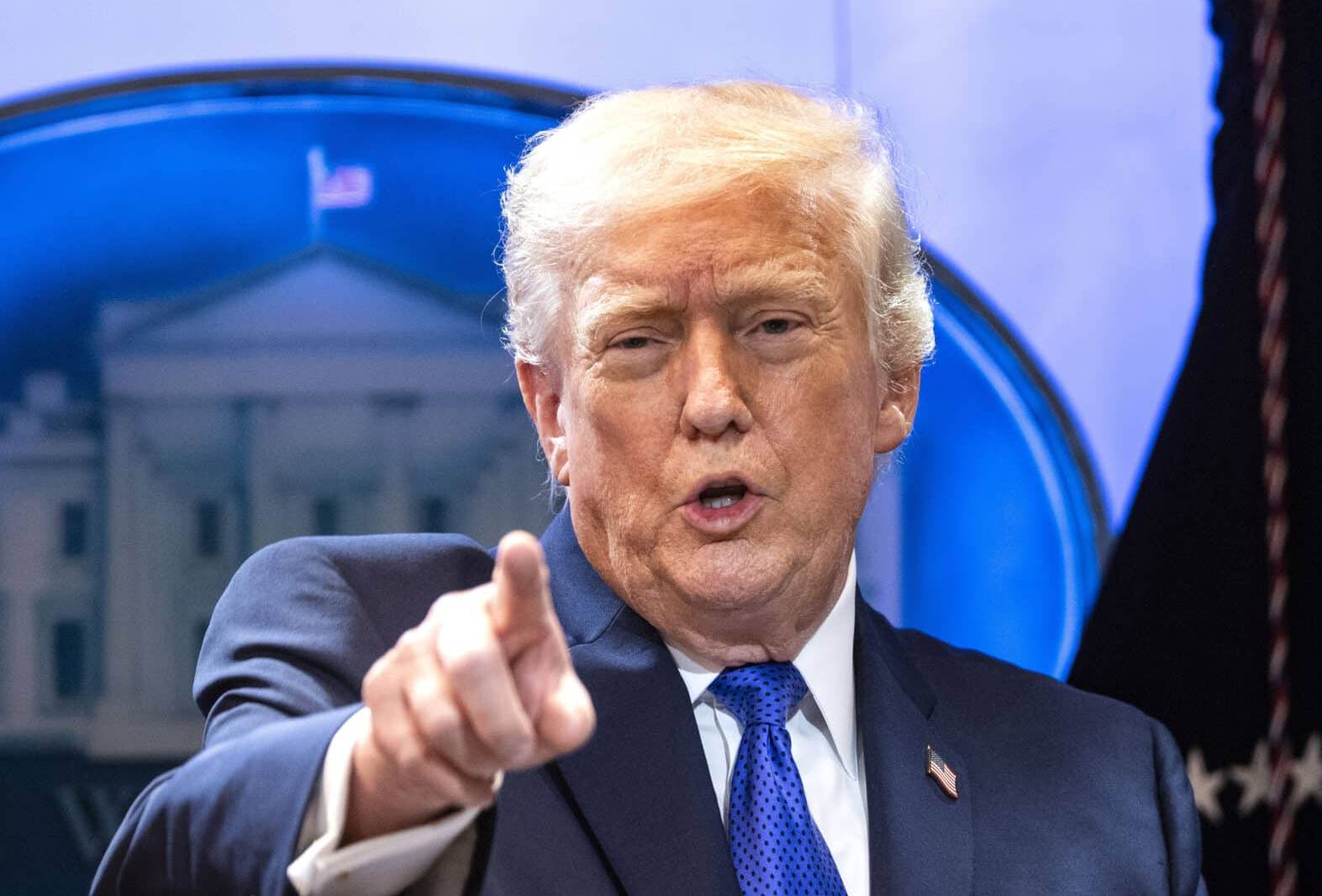 El presidente Donald Trump durante su entrevista sobre la permanencia de EE. UU. en la OTAN