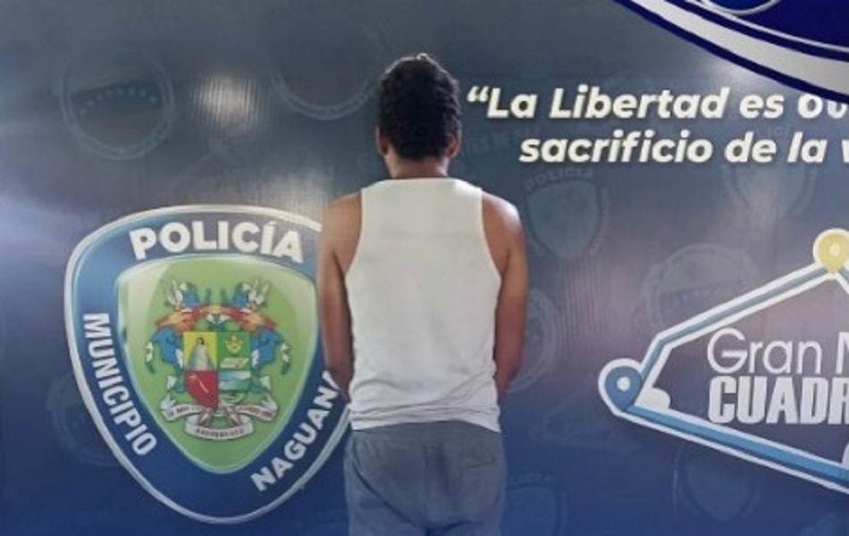 Policía de Naguanagua durante procedimiento de captura en el estado Carabobo