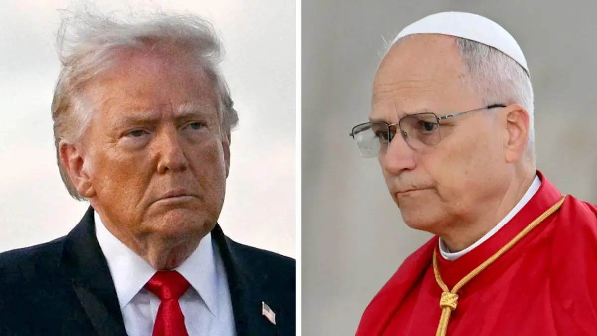 El papa León XIV gesticula con firmeza durante su denuncia sobre el gasto militar en Camerún