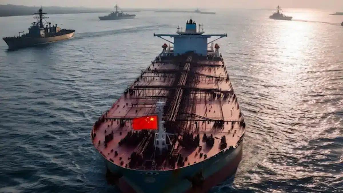 Petrolero chino Rich Starry navegando por el estrecho de Ormuz bajo tensiones internacionales