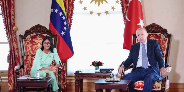 Delcy Rodríguez se reunió con Erdogan en Estambul para revisar los acuerdos bilaterales y fortalecer la política exterior en Venezuela