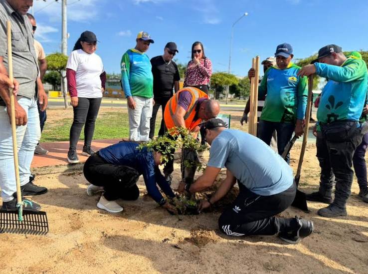 La Alcaldía Bolivariana inició el Plan de Reforestación en Cabimas "Chuquisaca 2026" en la Plaza Bolívar