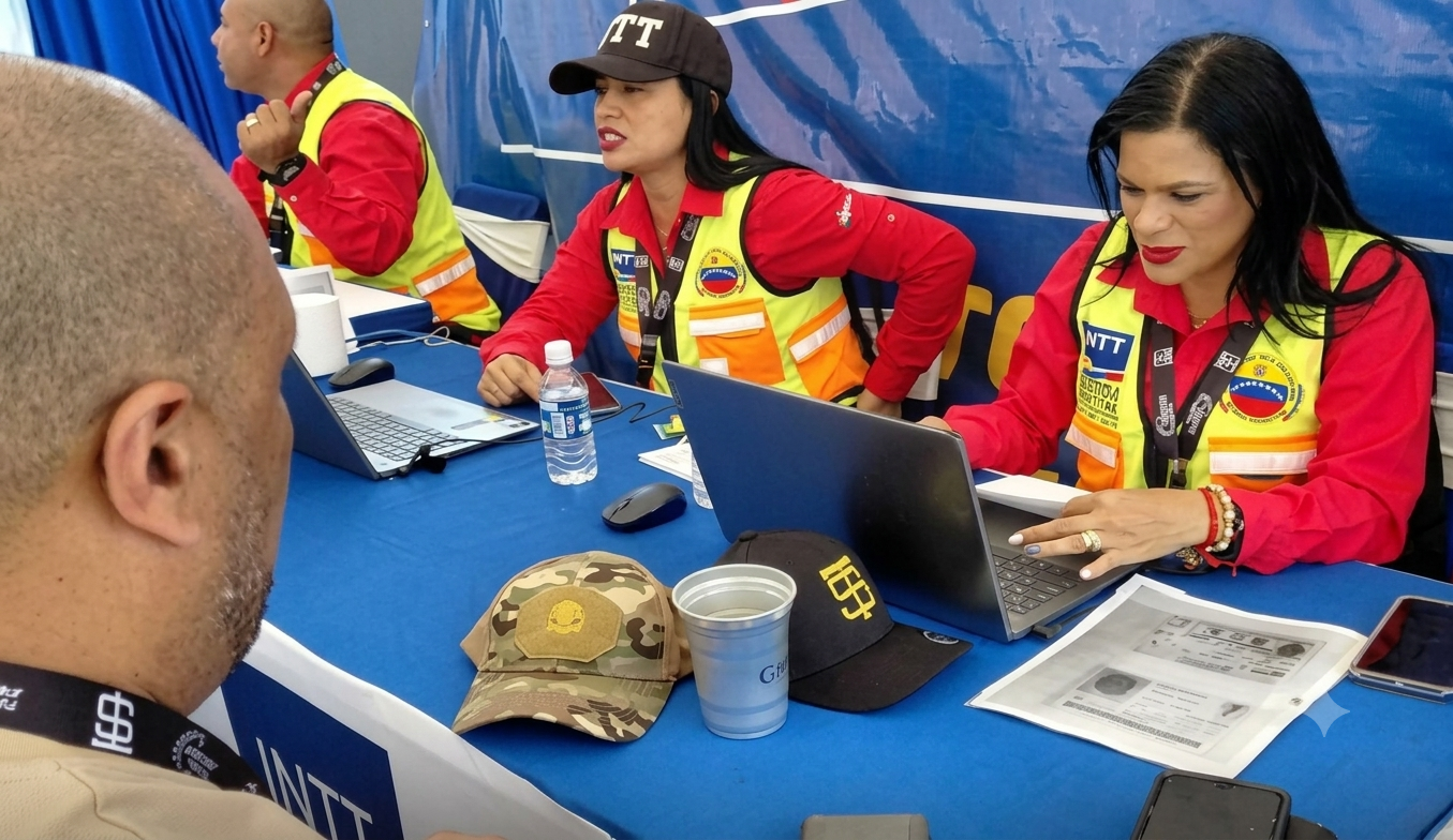 Funcionarios del INTT atienden a usuarios en operativo de trámites vehiculares en Maracaibo.