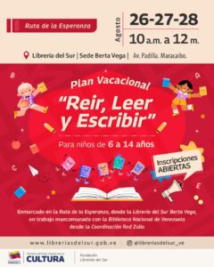Participa en el taller vacacional "Dibujar la poesía" en Librerías del Sur Maracaibo. Arte, literatura y recreación gratuita