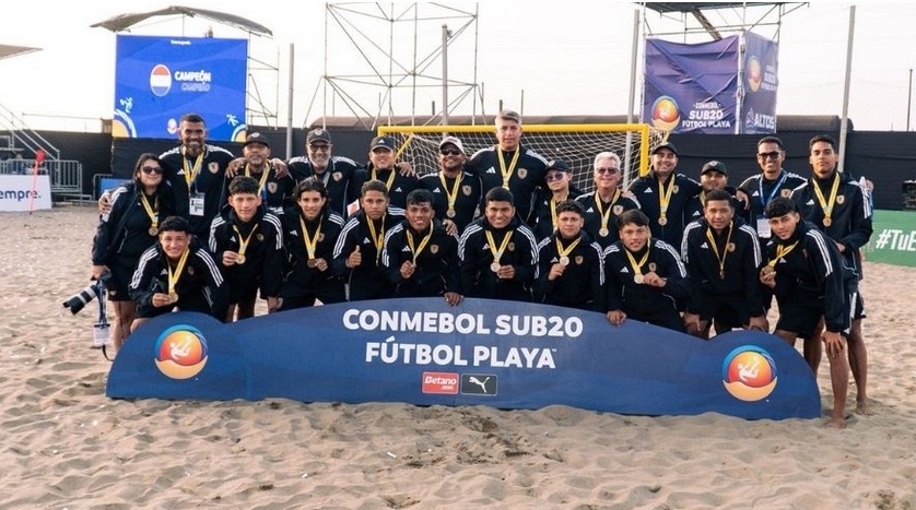 La Vinotinto sub-20 de fútbol playa vence 3-4 a Colombia.