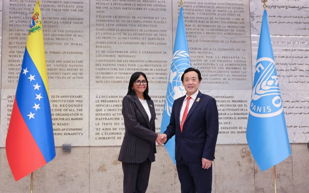 : Delcy Rodríguez llega a la sede de la FAO en Roma para participar en el Foro Mundial de la Alimentación 2026