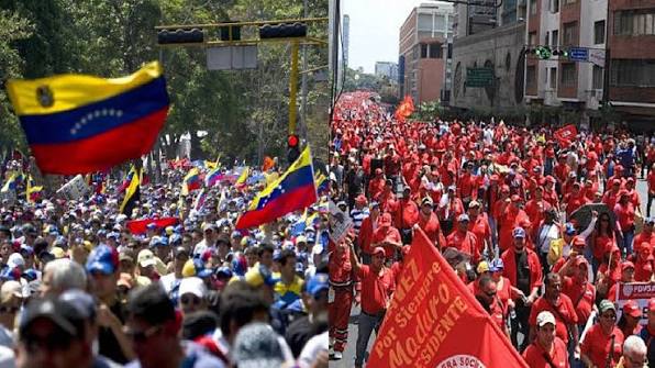 Oficialismo y oposición marchan este martes en el centro de Caracas