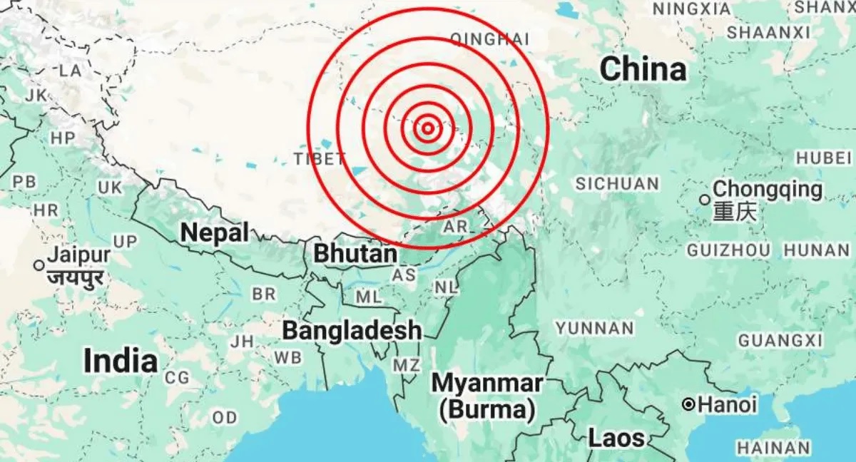 Un terremoto de magnitud 7,0 sacudió el condado de Baqên, en el Tíbet